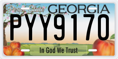 GA license plate PYY9170