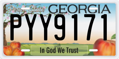 GA license plate PYY9171