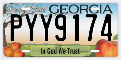 GA license plate PYY9174