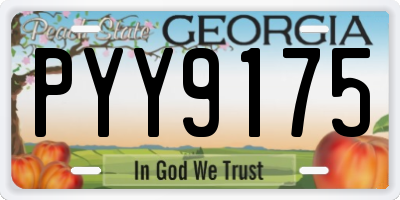 GA license plate PYY9175