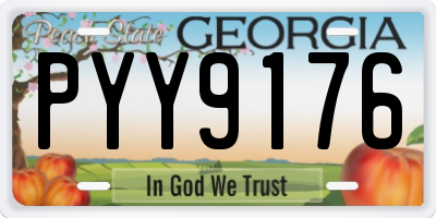 GA license plate PYY9176