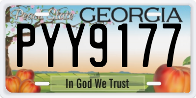 GA license plate PYY9177