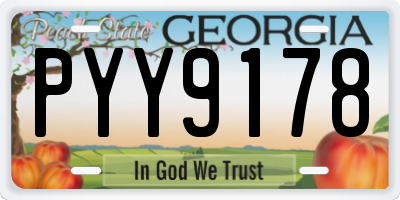 GA license plate PYY9178