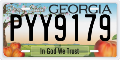 GA license plate PYY9179