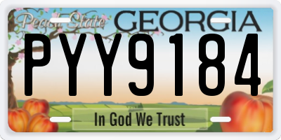 GA license plate PYY9184