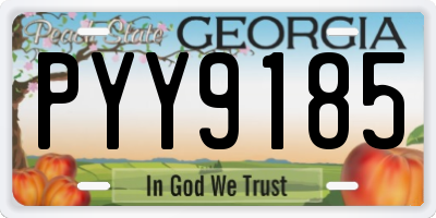 GA license plate PYY9185