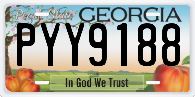 GA license plate PYY9188