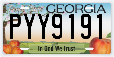 GA license plate PYY9191