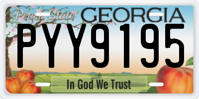 GA license plate PYY9195