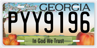 GA license plate PYY9196