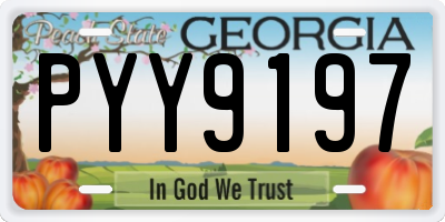GA license plate PYY9197