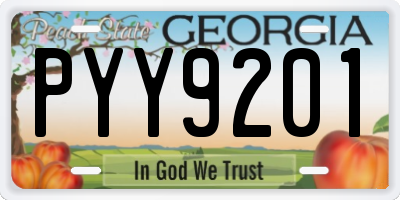 GA license plate PYY9201