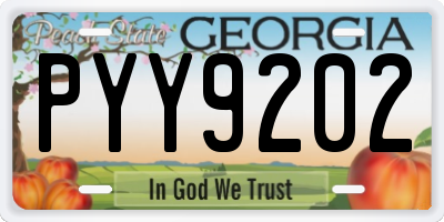 GA license plate PYY9202