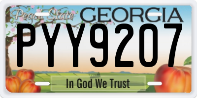 GA license plate PYY9207
