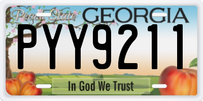 GA license plate PYY9211