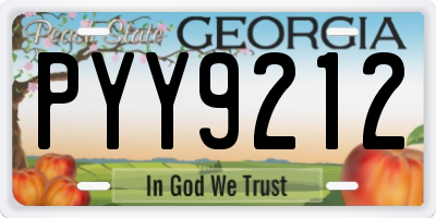 GA license plate PYY9212