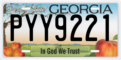 GA license plate PYY9221
