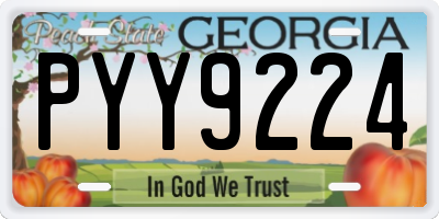 GA license plate PYY9224