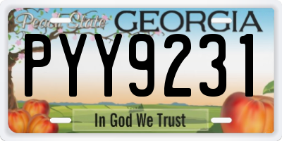 GA license plate PYY9231
