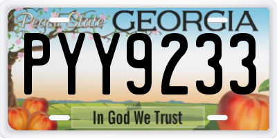 GA license plate PYY9233
