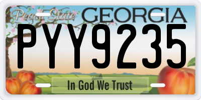 GA license plate PYY9235