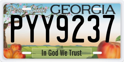 GA license plate PYY9237