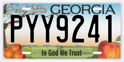 GA license plate PYY9241