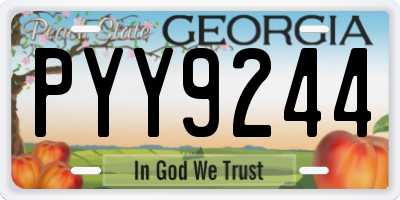 GA license plate PYY9244