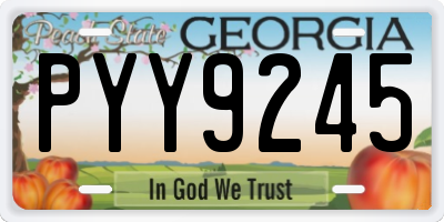 GA license plate PYY9245