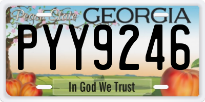 GA license plate PYY9246