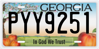 GA license plate PYY9251