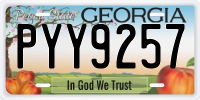 GA license plate PYY9257