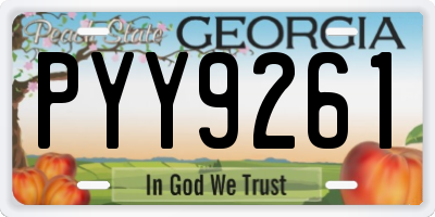GA license plate PYY9261