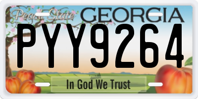 GA license plate PYY9264
