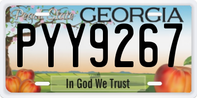 GA license plate PYY9267