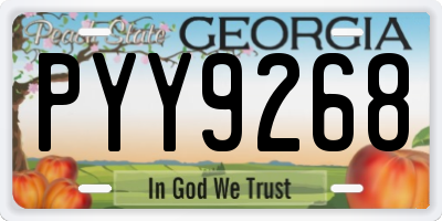 GA license plate PYY9268