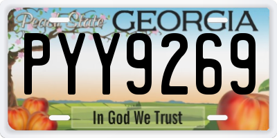 GA license plate PYY9269