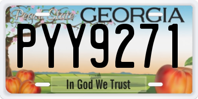 GA license plate PYY9271