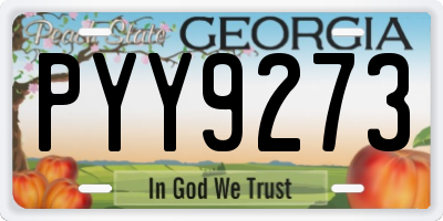 GA license plate PYY9273