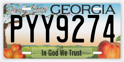 GA license plate PYY9274