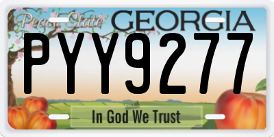 GA license plate PYY9277