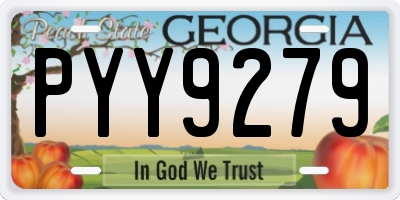 GA license plate PYY9279