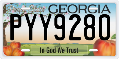 GA license plate PYY9280