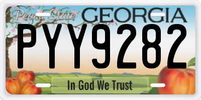 GA license plate PYY9282