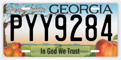 GA license plate PYY9284