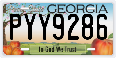 GA license plate PYY9286