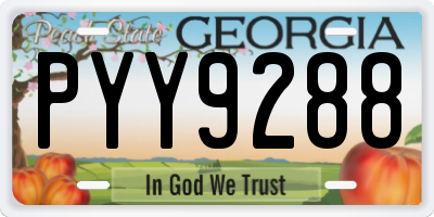 GA license plate PYY9288