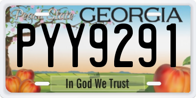 GA license plate PYY9291