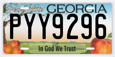GA license plate PYY9296