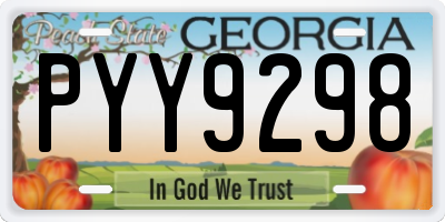 GA license plate PYY9298